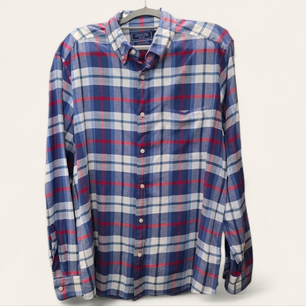 Vineyard Vines Blue and Red Checkered Shirt